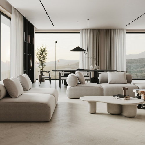 Паркет Quartz Parquet 44-408  Дуб Песочный 400*100*5 мм(1,12 м2.уп)